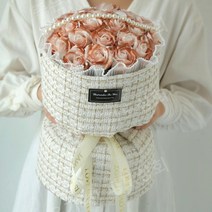 선물용 꽃다발 다양한 비누장미 11종 꽃으로 만들어진 부케 꽃 장식 장미 꽃다발 보내기, 작은 향기 카푸치노 19