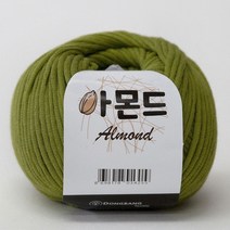 아몬드 뜨개실 코마면 튜브사 면사 가방 의류 인형 만들기 소품실 아기실 패브릭얀 코바늘실, 23.올리브그린