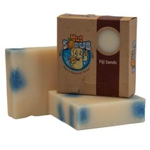 Nut Scrub 남성용 비누 하루 종일 상쾌함을 위한 데오도란트 목욕 바 100% 천연 및 유기농 3팩 스위트 버번 향 미국 수제 페이스 바디 샤워용 남성 선물 세트 USA, 3 Pack Fiji Sands