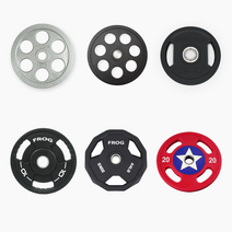 바벨 6홀 주물 중량원판 2.5kg 2장, 4.우레탄코팅원판, 캡틴우레탄원판, 20kgX1장