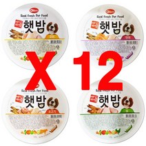 애견비책 햇밥 120gX12개 주식캔 습식사료 닭 오리 소고기 연어 콤보, 닭고기X12개