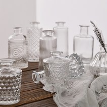 리버그린 미니 유리화병 모음, 퀼팅 반투명 유리화병