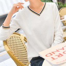 [마이더스비] 인키 브이넥 배색 티셔츠