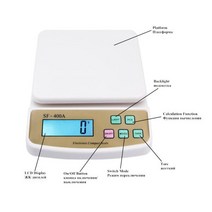 2/5/10Kg 1g/0.1g 천칭 자리 디지털 주방 저울 무게 전자 SF-400A 영어 버튼, 01 2kg  0.1g