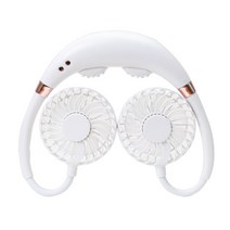 리빙라떼 휴대용 넥밴드선풍기 목걸이형선풍기 목마사지기능 1+1, 화이트 1+1, JY-201