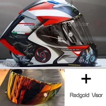 바이크 부품 풀페이스 오토바이 헬멧 X14 화이트 뒤 라이딩 모토크로스 레이싱, 15 B with redgold visor_03 XL