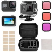 고프로호환하우징 방수케이스GoPro-Hero 8 카메라용 60M 방수 하우징 케이스 고프로 액세서리 키트용 블랙, 03 녹색