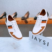 제이시 소가죽 남자 정장 슬랙스 흰색스니커즈 3cm M002