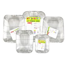 오메가키친 덕흥 스텐 사각 채반 2단 소쿠리 스텐바구니, 1호 400x300