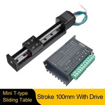 TOSEASTARS T 타입 슬라이딩 테이블 레일 선형 스테이지 XYZ 축 CNC 3D 프린터용 스테퍼 모터 50-300mm 스트로크 Nema11 28mm, 1mm Pitch_Stroke 100mm -Drive