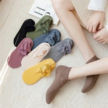 버선양말 탁월한 디자인 따듯한 겨울 발열 실내화 대용 레이스 덧신양말 5켤레새트