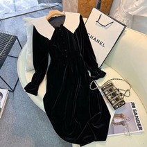 벨벳 비즈니스 오피스룩 미디 데일리 V넥 정장 원피스 20대 30대 면접 학생 하객 사무실