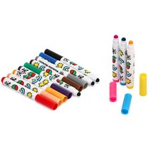 물로 지워지는 유아동용 둥근팁 마카 12색 색칠공부 아기싸인펜 컬러마카