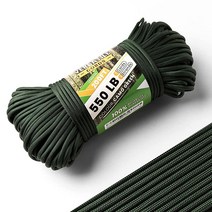 Green Paracord 550 낙하산 코드 군용 사양 61m(200피트) 100% 나일론 로프 서바이벌 기어 및 장비 팔찌 목줄 랜야드 및 캠핑용 튼튼한 로프 (아미, Army Green