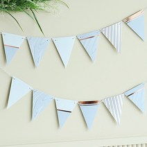 (주)파티해 생일파티 장식용품1 A B - 홈파티세트 가랜드 장식세트, B33_페이퍼감성파티삼각가랜드-마블블루