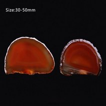 크리스탈 문진 돌 천연 마노 세련된 불규칙한 크리스탈 슬라이스 스톤 펜던트 미네랄 홈 인테리어 드롭 선, 주황색, 70mm-90mm