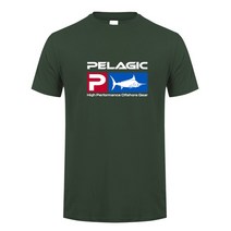 2023 Pelagic T Shirt 티셔츠 코튼 여름 바다 낚시, Forest Green