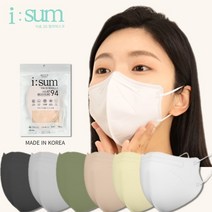 대기업 선정된 i sum 이숨 새부리형 컬러마스크 6매입, 1봉