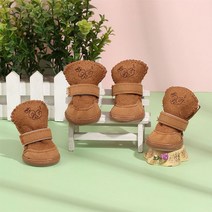 강아지 붕대 신발 대형견 신발 소형견 중형 대형 어그 부츠 개몫 가을 겨울 야외 따뜻한 애완견 데님 캔버스 작은 개 스포츠 캐주얼 미끄럼 방지 -, XL, 갈색