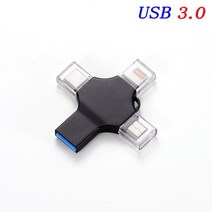 JASTER USB 플래시 드라이브 펜 C Otg Usb 3.0 아이폰 Ipad 안 드 로이드 16 기가 바이트 32 64 128 256G Pendrive 4in1, 128GB_Black, 02 Black USB