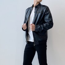 남성 라이더 재킷 가죽 겨울 데이트 여행 룩 집업 멋있는 캐주얼 데일리 청바지에어울리는