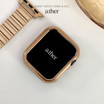 아더 a.ther 애플워치 크롬도금 유광 하드 워치케이스 베젤링, 애플워치 44/45mm, 투명