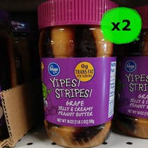 Kroger Yipes Stripes 포도 피넛 땅콩 버터 스프레드 510g 2팩 Grape Jelly & Creamy Spread (미국배송), 1개, 200ml
