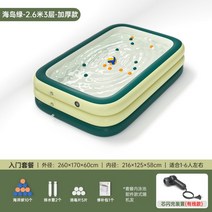 옥상 수영장 전원주택 정원 개인용 풀장 전동 공기주입 물놀이 에어풀 인피니티풀 개인용, 그린 기본 세트 2.6m 3층(유선)