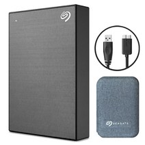 씨게이트 외장하드 원터치 외장 HDD 저장장치 데이터복구 + 파우치, 4TB, 스페이스그레이