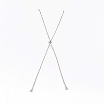 스테인레스 스틸 확장 체인 조절 가능한 슬라이딩 DIY 브레이슬릿 익스텐더 체인, 은, 1개