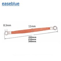 50pcs 브리지 연결 접지 와이어 스팬 케이블 6 스퀘어 구리 클래드 알루미늄 전기 상자 소프트 연결 구멍 크기 8mm, 6제곱, 300mm