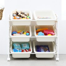 조이 트롤리 이동식 정리함 장난감, 화이트, 3단(화이트)