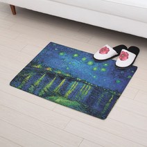 상상후 북유럽 발매트 주방매트 현관매트 러그, 32_고흐_론강의별밤(발매트)