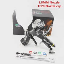 스프레이건 1.31.8mm 에어스프레이건 자동차 페인트건 무세척 탱크, 1.8 te20 탱크 1개