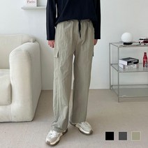 옷자락 [옷자락] 남자 가을 나일론 카코 밴딩 와이드 팬츠