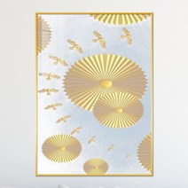 아트블루 돈 돌어오는 풍수 인테리어 액자 그림, 1_황금 새 황금 원반