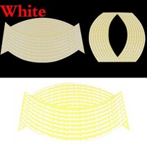 18인치 휠 자동차 오토바이 휠 타이어 스티커 반사 림 테이프 자동차 범용 데칼 10 인치 12 14 18 16 개, 23 TYPE E-White