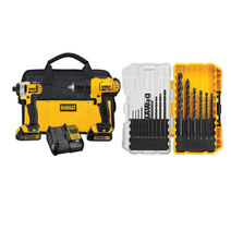 미국 디월트 20V 무선 전동 충전 드릴+임팩 콤보 세트 DEWALT﻿ ﻿DCK240C2, 디월트 드릴날 세트 추가