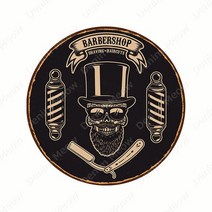 레트로 소품 신사 이발소 원형 빈티지 금속 표지판 Ciub Pub 벽 장식 수염 콧수염 플레이트 이발 플라크 N408, [01] 30CM, [15] 15