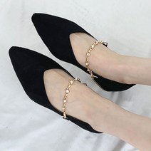 나나구두 여성 스웨이드 큐빅스트랩 메리제인 플랫 펌프스