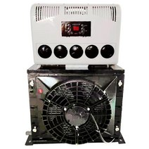 무시동에어컨 단일제품 12v 에어컨 화물차 승용차, 12V 빨간색 업그레이드 플랫 레