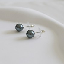 dd57 0.8mm 그레이 조개 진주 귀걸이