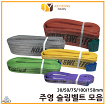 주영 슬링벨트 S마크 컬러 크레인바 슬링바 모음 30 50 75 100 150mm 1-10m, 회색(100mm), 2m