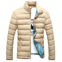 Winter Black Men s Coat Stand Collar Zipper Control Parka Fashion Warm Thick Jack [B00102191]