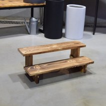 원목 우드 2단 계단 화분받침대 (중) 60x21cm, 본상품선택