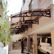 1870X9200 렉산시공업체 계단캐노피 자재 유리캐노픽스 테크차양 천막 현관캐노피, 투명, 그레이, 블랙