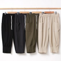 인디오 여성용 밴딩 쿨링 밑단 주름 7부 팬츠 NJI4111
