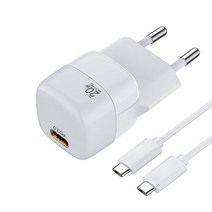 ELECTOP USB C 고속충전기 미니 20W 어댑터 Super Si i핸드폰 휴대폰 아이패드 용 다중 프로토콜 지원합니, 04 EU White C Cable
