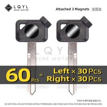 60Pcs 빈 키 오토바이 야마하 자석 도난 방지 잠금 VOX BWS JOG EVO ZR 50 100 125 4V VOX50 VINO EVO2 용 포경 교체, CHINA_30 Right 30 Left, 60개