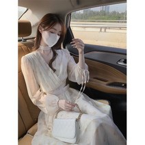 파티드레스 패션 여성 의류 하이 센스 티 브레이크 프렌치 스타일 플로랄 드레스 허리 포옹